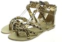 Römer Sandalen mit Nieten, Gold (S70n)