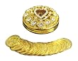 Wedding Ceremonial Arras, or 13-gold plated Coins (19.20mm Dia.) with Round Gold Plated Case: Imported and Hand-Made