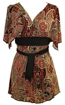 Kimono Top with ties/Burgundy/Brown/Black