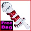 Pyrex Glass Spinner Butt Plug Red Swirls