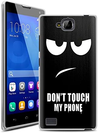 YOYOGO Soft Silicon case Second smartphone Protective Skin Flexible TPU Gel Back shell rubber Cover for Huawei Honor 3C Don't touch my phone