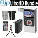 Pure Digital U2120W UltraHD 120 Minute Digital Camcorder White With 8GB Memory + Accessory Bundle