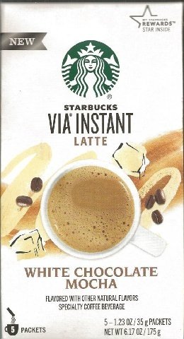 Starbucks Via Instant Latte White Chocolate Mocha (1 Box 5 1.23 Oz Packs)
