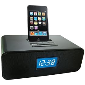 Ottavo Speaker Docking Station with Alarm Clock for All Generation iPods and iPod Touch - Black
