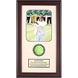 Roger Federer Framed Photo and Autographed Ball Memorabilia - Holding Wimbledon Trophy