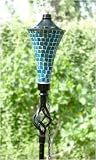 72 Inch (set Of 6) Turquoise Conical Mosaic Outdoor Garden Tiki Torches