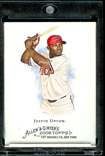 2008 Topps Allen and Ginter # 40 Justin Upton ( Arizona Diamondbacks ) MLB Baseball Card in Protective Display Case!