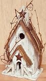 BirdHouse - Primitive White Washed - Country Rustic
