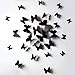 JASSINS 3D Black Butterfly Removable Mural Wall Stickers Wall Decal for Home Decor(Black)