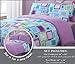 Read 3 Pieces Reversible Purple, Blue, and Light Grey Geo Square Comforter and 2 Sham Set Queen Size Bedding Details 3 Pieces Reversible Purple, Blue, and Light Grey Geo Square Comforter and 2 Sham Set Queen Size Bedding