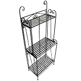 Folding Piper Bakers Rack Three Shelves - Black Folding Piper Bakers Rack Three Shelves - Black