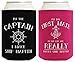 Sailing Gifts Captain First Mate Ship Happen Bundle Nautical Gifts 2 Pack Can Coolie Drink Coolers Coolies Black Magenta