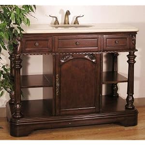 Upperclass Furniture W5306-11 Sink Chest- Under Mount Bone Color Sink- Cream Marble... by Upperclass Furniture
