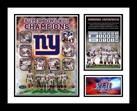 Buy 2008 New York Giants Super Bowl XLII Champions Framed Photograph Milestone Collage by All About Autographs