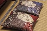 アステ　古都浪漫 座布団カバー 刺し子柄【銘仙判】55ｘ59ｃｍサイズ用　エンジ(604-1)の画像