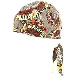 Fitted Bandana Du Rag Wrap Headwrap Ride the Wind Gray