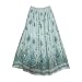 Long Skirts - BombayFashions Sequin White Skirt with Sky Blue Print Ankle Length Gypsy Bohemian Long Skirt (White - Sky Blue)