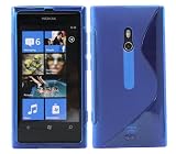 iTALKonline SOLID BLUE WAVE Part Silicone Gel Crystal/Hybrid Hard Case Cover Protector for Nokia Lumia 800