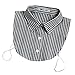 Joyci Unisex Stylish Stripe Casual Half Shirt Winter Blouse False Collar (Navy Blue)