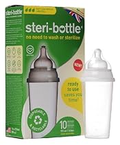 Steribottle Ready to Use Disposable Baby Bottles, 10 Count