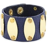 RAIN Navy Leather Grommet Bracelet