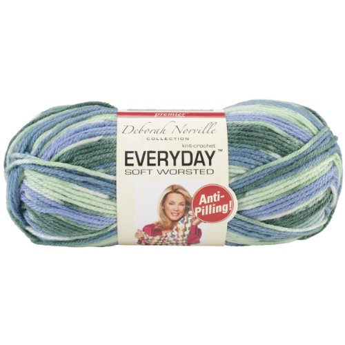 Premier Yarn Deborah Norville Collection 3-Pack Everyday Print Yarn, Pond, Pack of 3