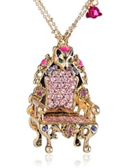Betsey Johnson "Imperial Princess" Throne Long Pendant Necklace, 32"