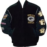 Green Bay Packers Leather Suede Super Bowl Championship Jacket