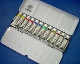 Set of 12 Schmincke Tube Watercolors in a Metal Box