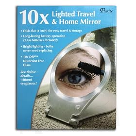 Floxite 10X Lighted Travel and Home Mirror by Floxite