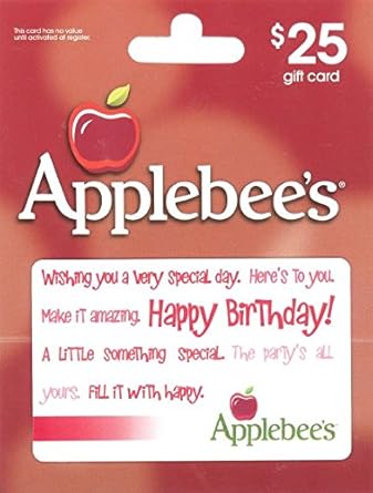 Applebee's Happy Birthday $25 Gift Card: Amazon.com: Gift Cards