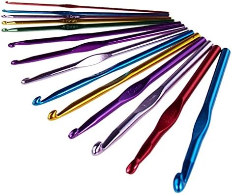 Durable 14 Size 2.0-10.0mm Mix Multicolor Aluminum Knitting Needles Crochet Hooks Set