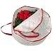 Household Essentials Might Stor Circular Wreath Storage Bag with Red Trim, Translucent