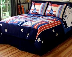 Hockey Full / Queen Size Quilt with 2 Shams