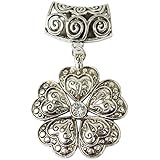 1set Flower Jewelry Scarves Charm Tube Side with Crystal Pendant Necklace Vintage Scarf Findings