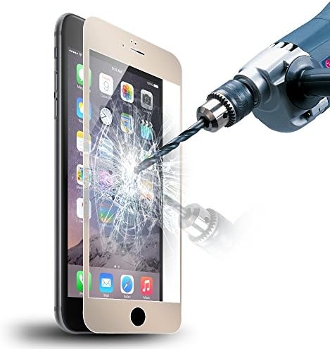 Toboy®2015 Full Screen Anti-scratch Tempered Glass Protectors with Curved Edge-cover Edge-to-edge [Scratch-resistant] [Real Glass] 100%clarity and Touchscreen Accuracy - Suits 5.5" Apple Iphone 6 Plus (gold edge)