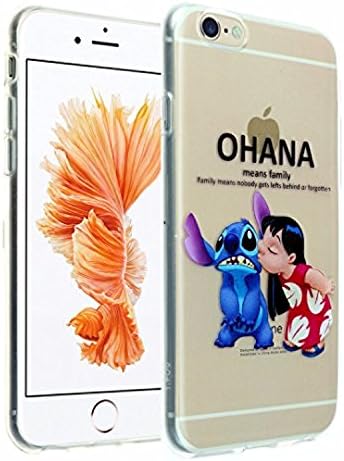 iPhone 6s Case, DURARMOR FlexArmor iPhone 6 Clear Cartoon Lilo &amp; Stitch Ohana Soft Flexible TPU Bumper Case Ultra Thin ScratchSafe Shock Absorption Protective Cover for iPhone 6s