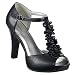 Women's Xhilaration® Tabitha T-Strap Peep-Toe Pumps - Black