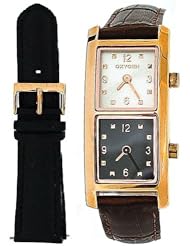 Oxygen Ladies Brown & Black Dual Time Watch Zone Interchangable Strap OMF20009DT