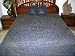 3p Blue Gold Floral Embroidered Cotton Indian Bedspread Coverlet King