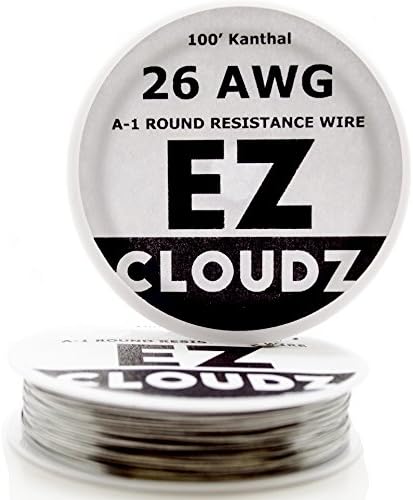 EzCloudz 26 AWG Gauge Kanthal A1 Resistance Wire 100ft Roll .40Mm , 3.21 Ohms/ft Resistance