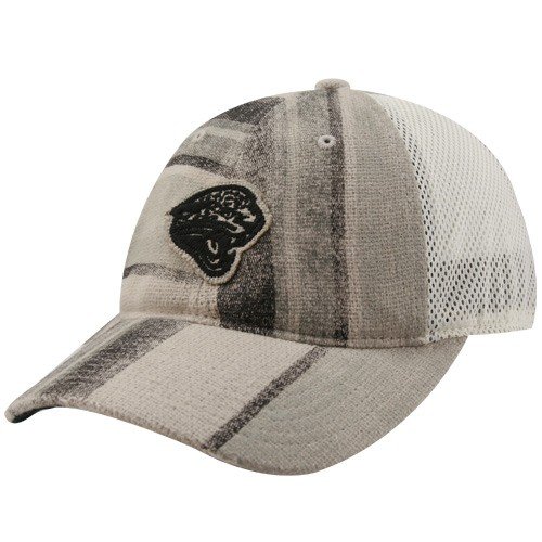 Reebok Jacksonville Jaguars Ladies Natural-Black Distressed Stripe Mesh Back Adjustable Hat