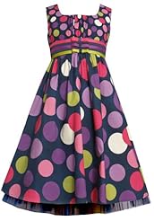 Girls Cotton/Nylon/Polyester/Tulle  Gathered  Knee Length Dots Print Sleeveless Party Dress  With a Bow(s) and a Ribbon  and a Sash  and Ruffles