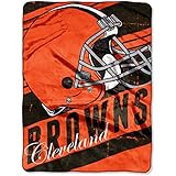 NFL Cleveland Browns "Deep Slant" Micro-Raschel Throw, Orange, 46 x 60-Inch