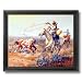 Solid Wood Black Framed Western Rodeo Cowboys Texas Longhorn Cow Cattle Steer Pictures Art Print