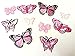 CraftbuddyUS 10 asstd Pink Iron on Fabric Butterfly Motifs Embroidery Patches