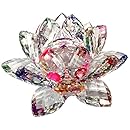 Amlong Crystal Sparkle Crystal Lotus Flower Feng Shui Home Decor with Gift Box, 3-Inch