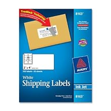 Avery Shipping Labels with TrueBlock Technology, 2x4 inches, White, 250 Labels (8163)