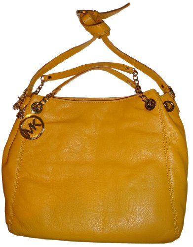 Women's Michael Kors Purse Handbag Medium Gather Shoulder Genuine Leather Tote Jet Set Sun