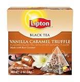 On Sale Lipton Black Tea, Vanilla Caramel Truffle, Premium Pyramid Tea Bags, 20-Count Boxes (Pack of 6) by Lipton